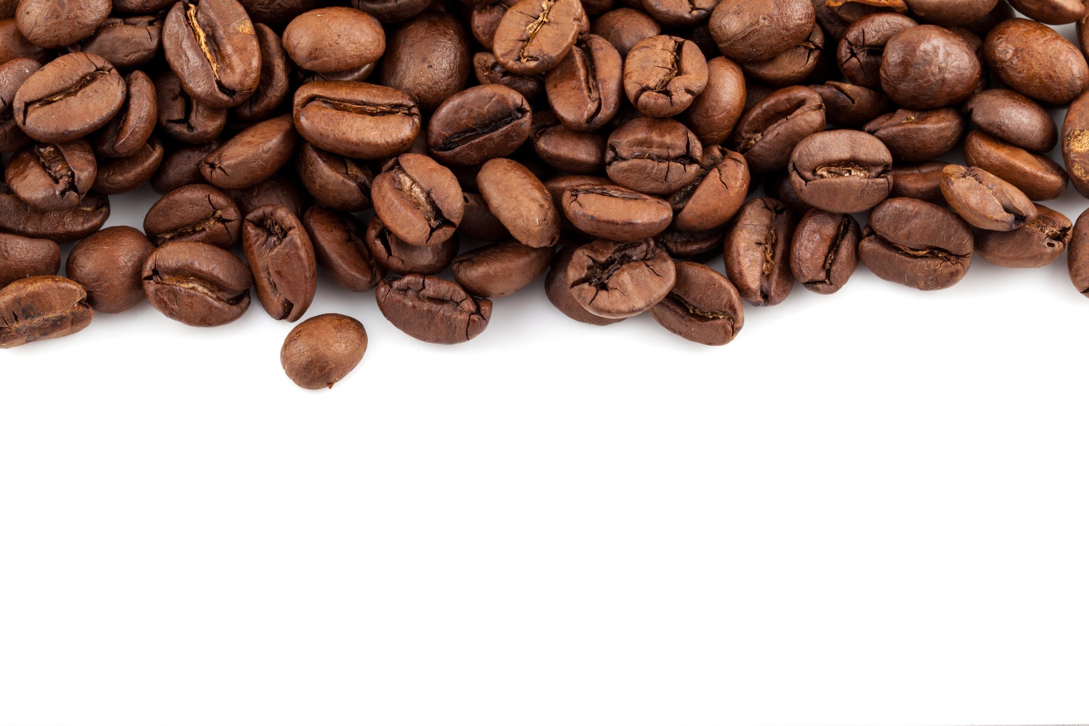 Coffee beans on a white background